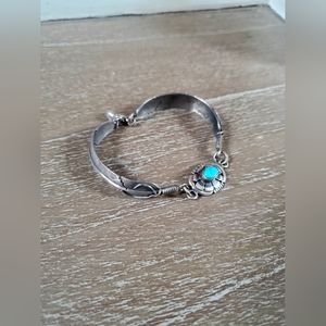 Silver feather boho bracelet